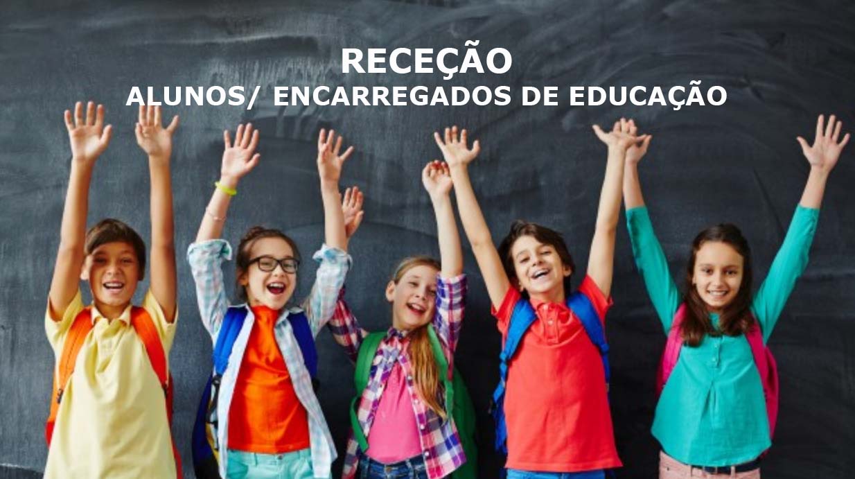 Happy students with backpacks raising their hands in the classroom