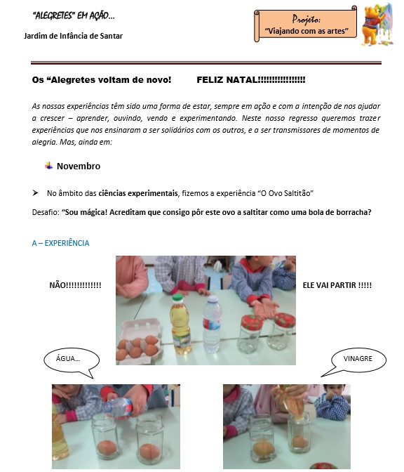 Preschool children participating in a science experiment with eggs, water, and vinegar.