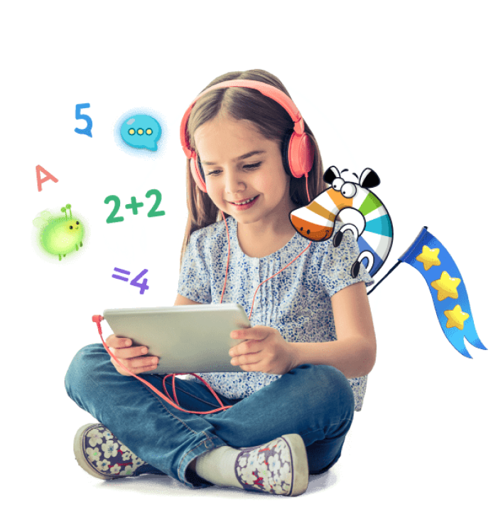 Girl using tablet for educational purposes