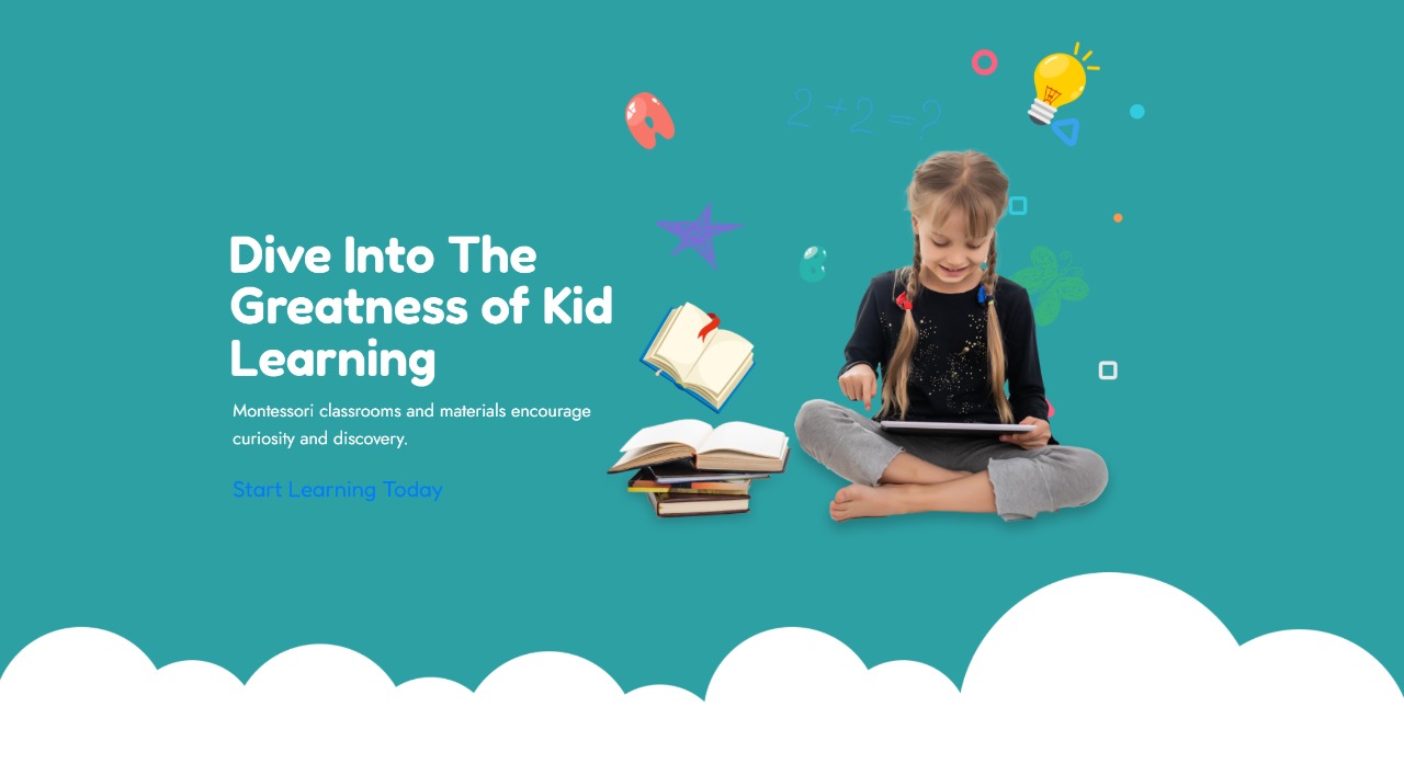 Girl learning with tablet and books