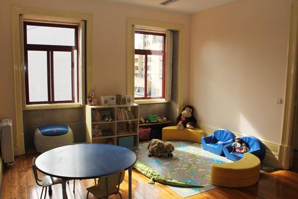 Preschool classroom with toys and furniture