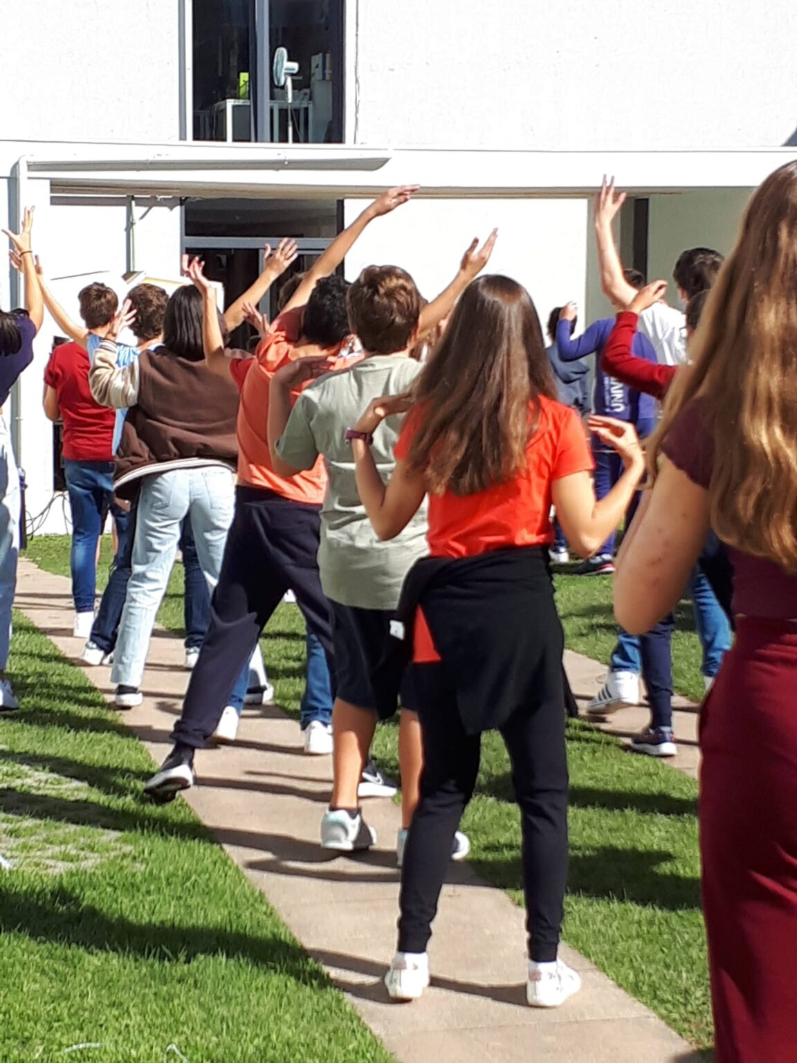Students participating in an outdoor activity at Great Universal College