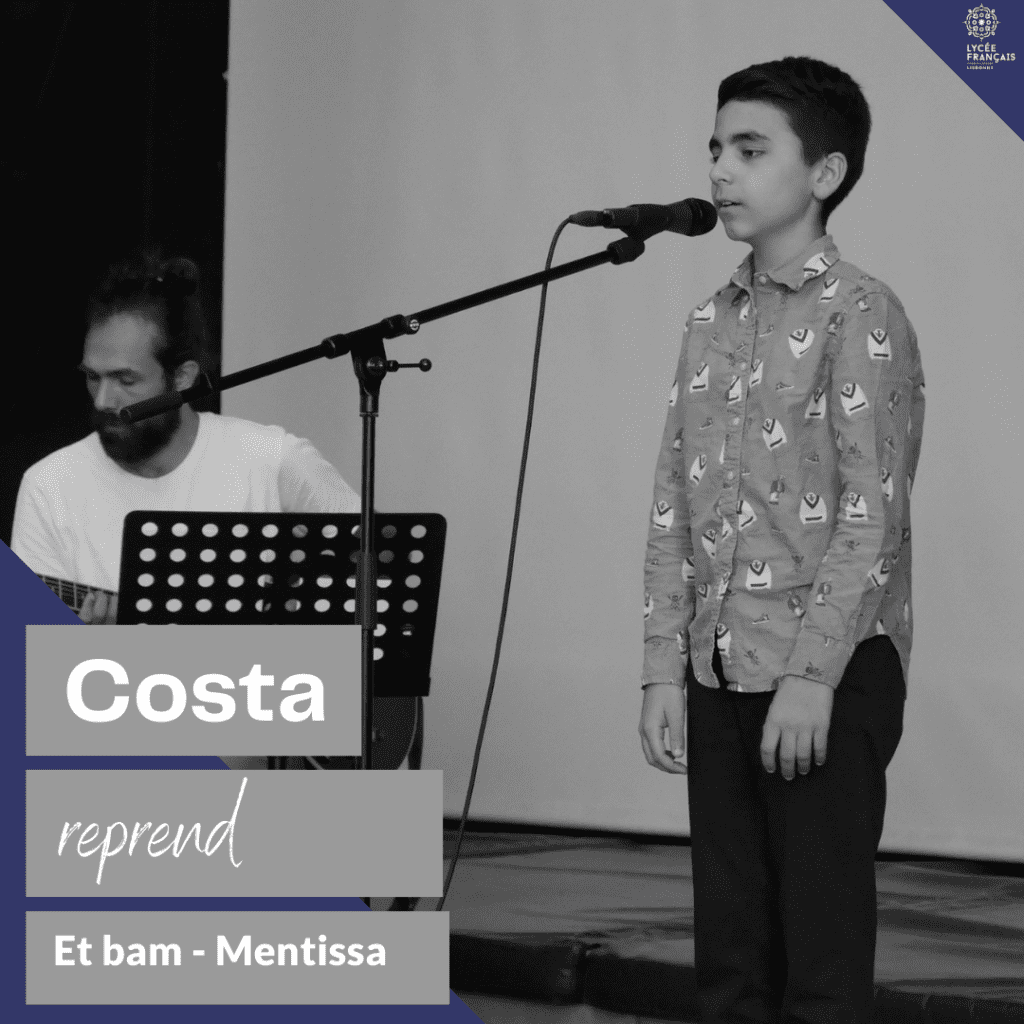 Student singing at school event