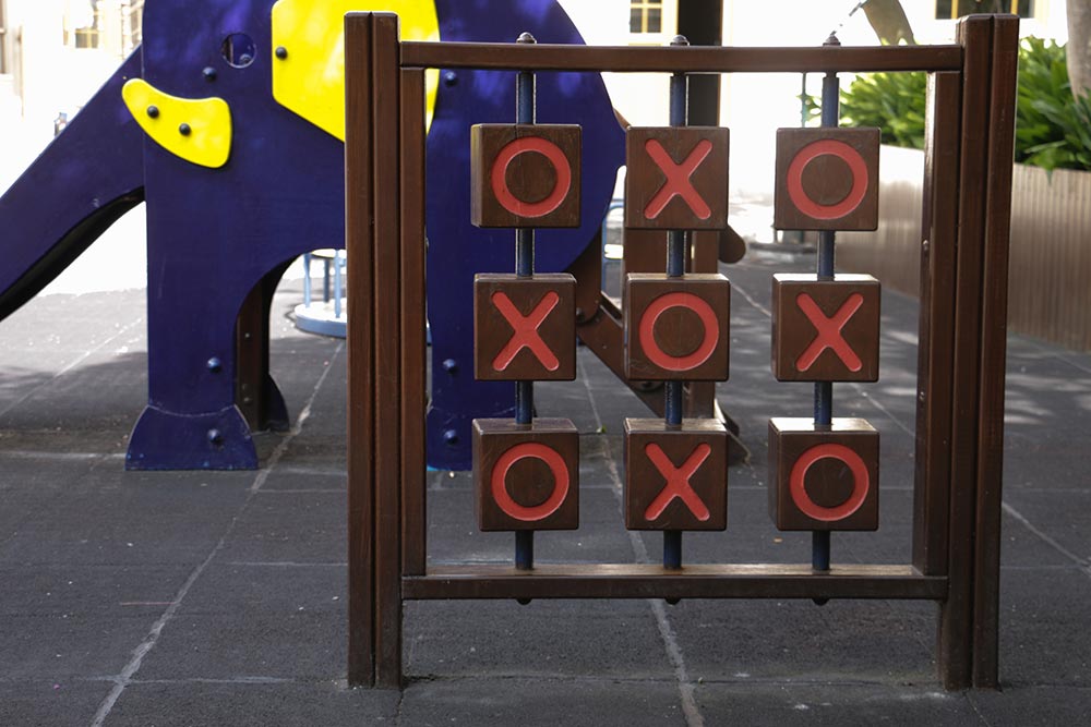 Tic-tac-toe game on playground