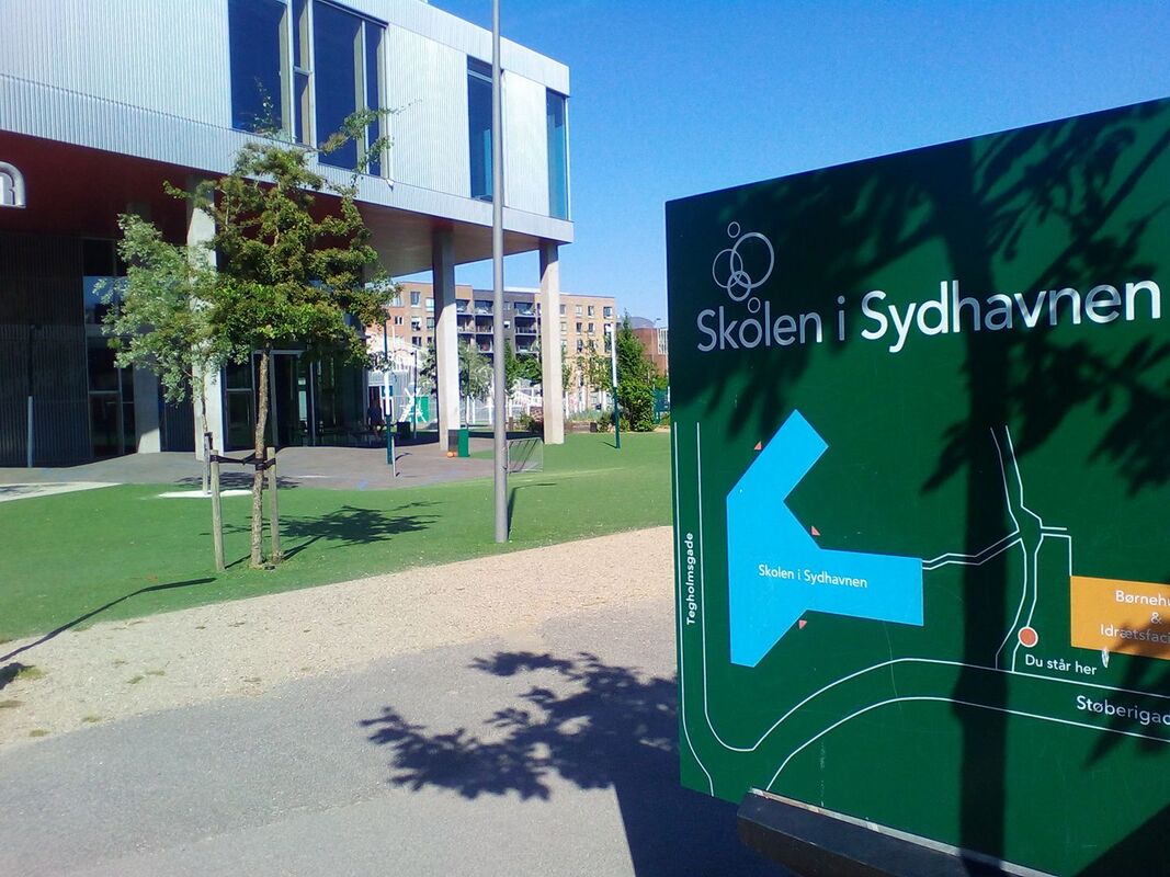 School building and playground
