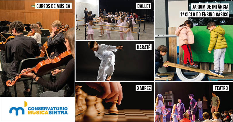Preschool children participating in various activities such as music, ballet, karate, chess, and theater.