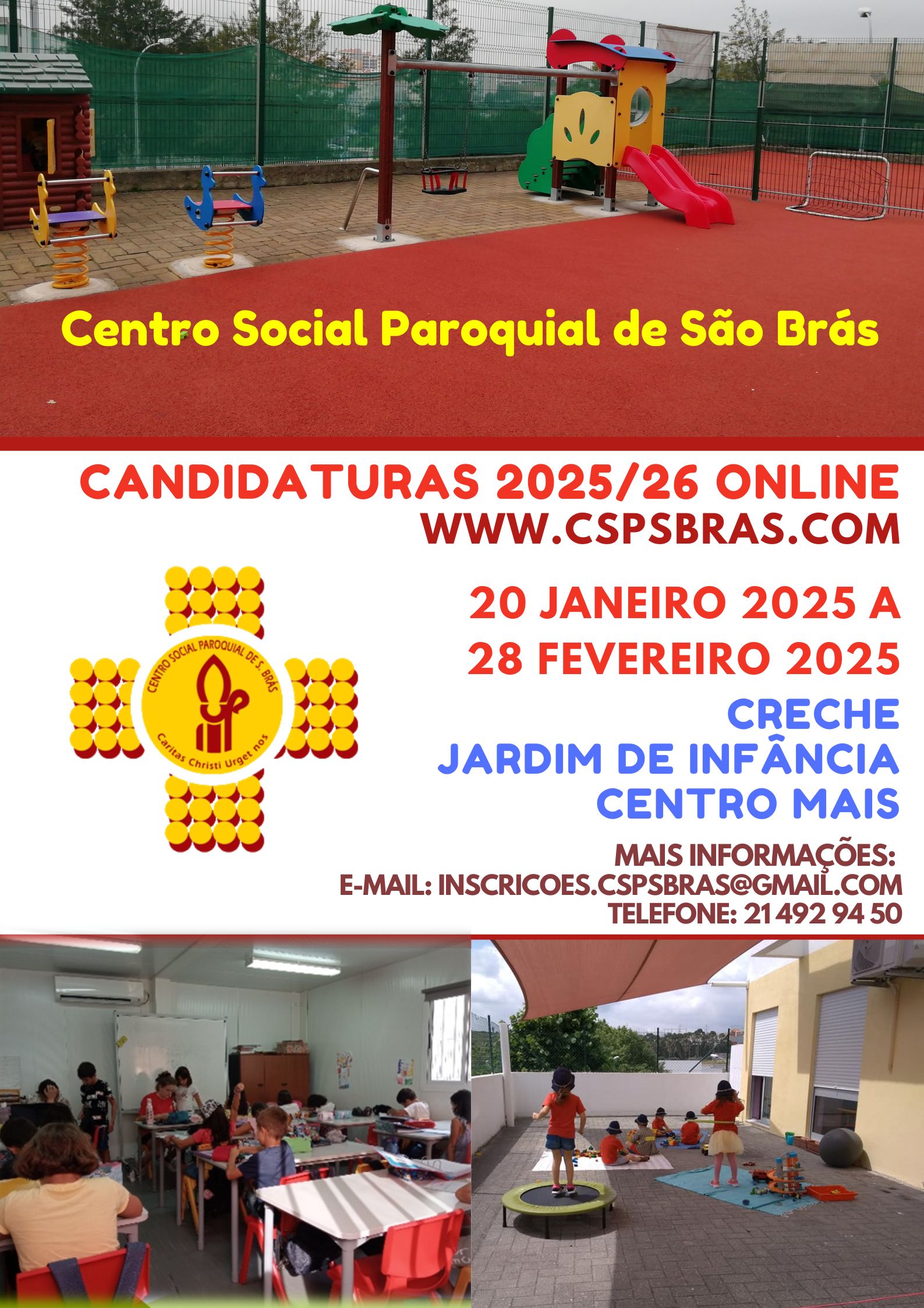 Preschool playground and classroom at Parish Social Center of S. Brás