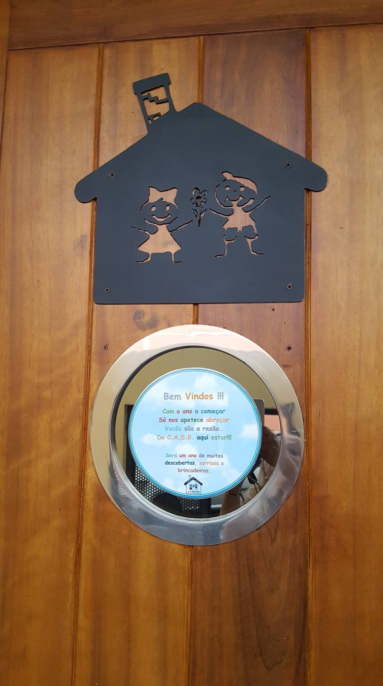 Welcome sign at Centro De Assistência Social De Belas preschool