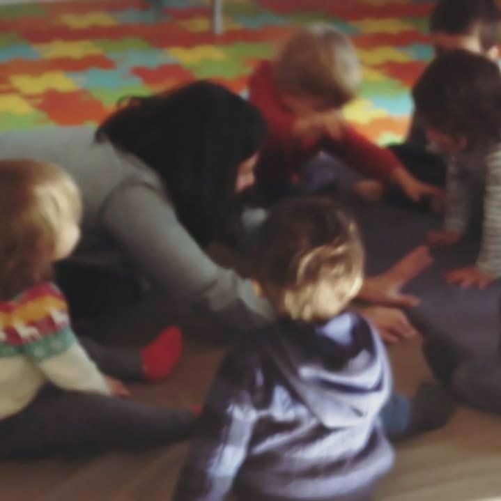 Preschool children participating in a group activity