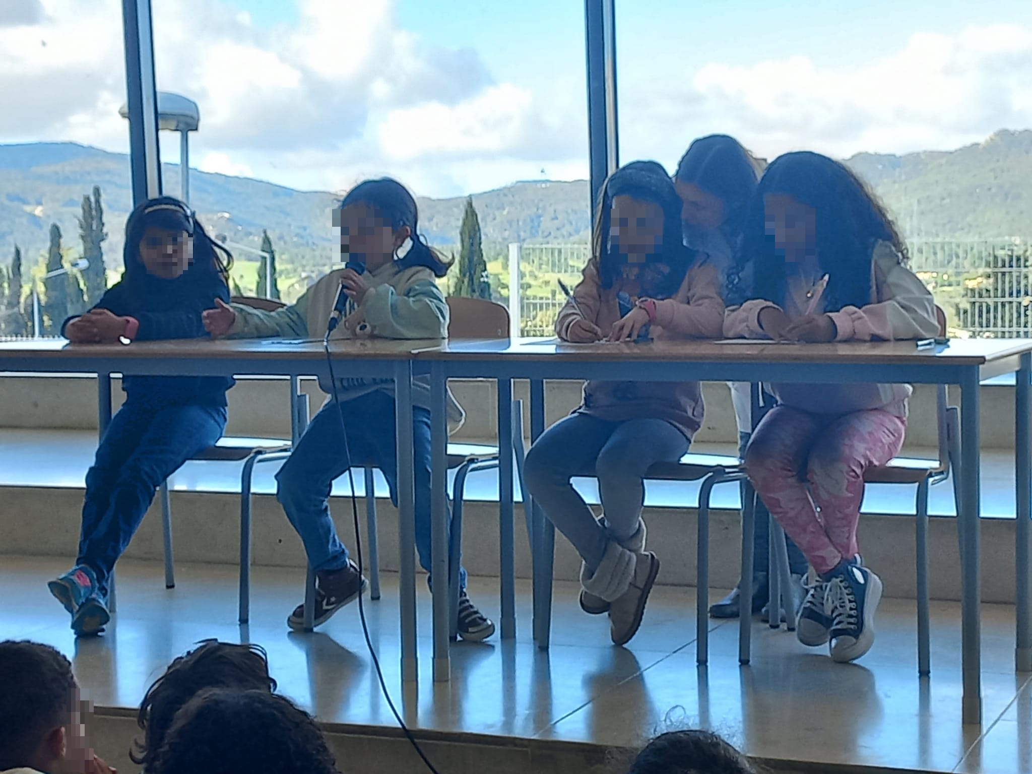 Preschool children participating in a school event