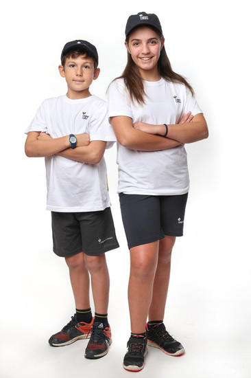 Two students in College of Rye uniform