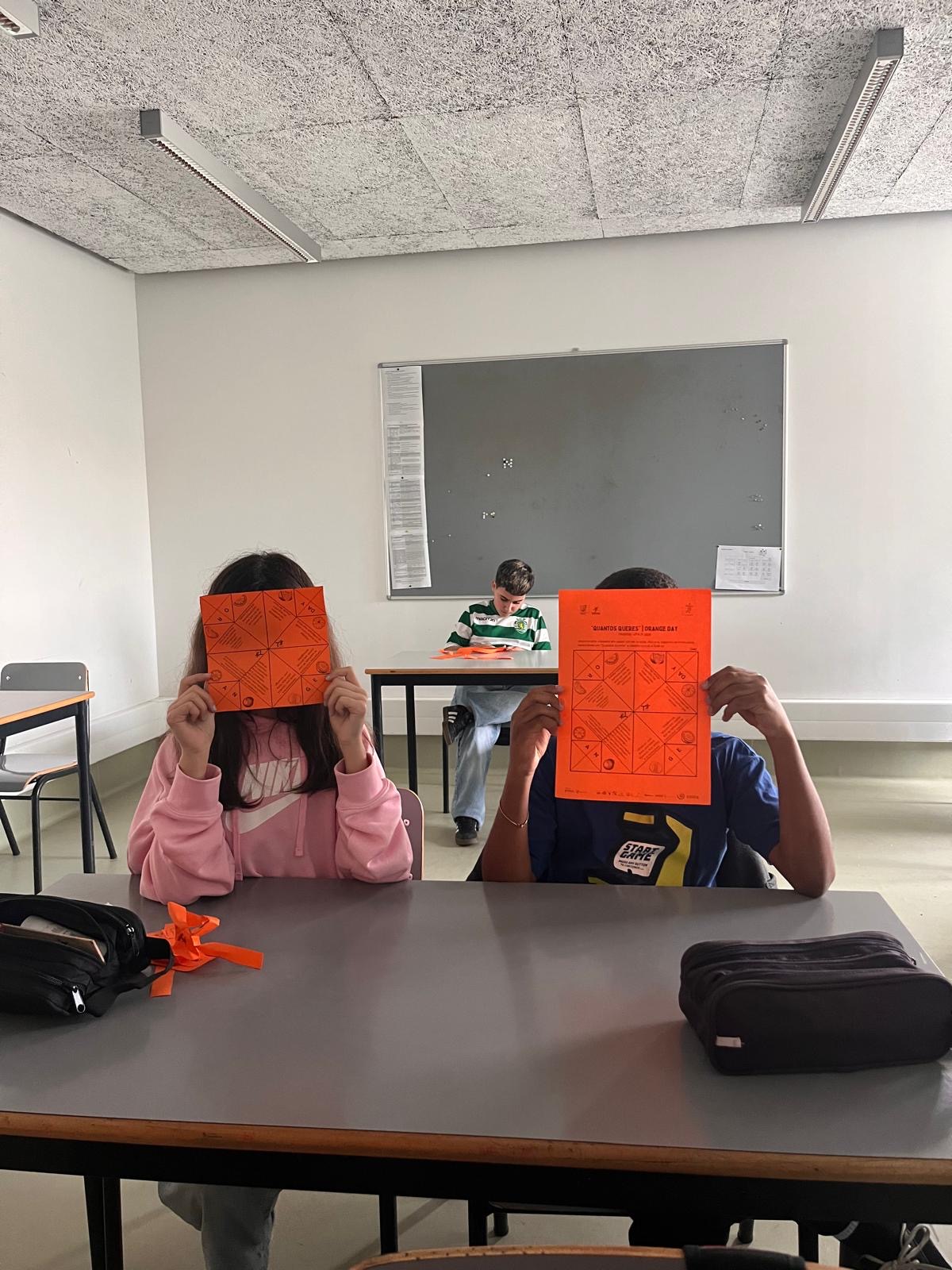 Students participating in a classroom activity