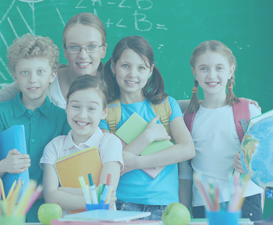 Preschool children with their teacher in a classroom