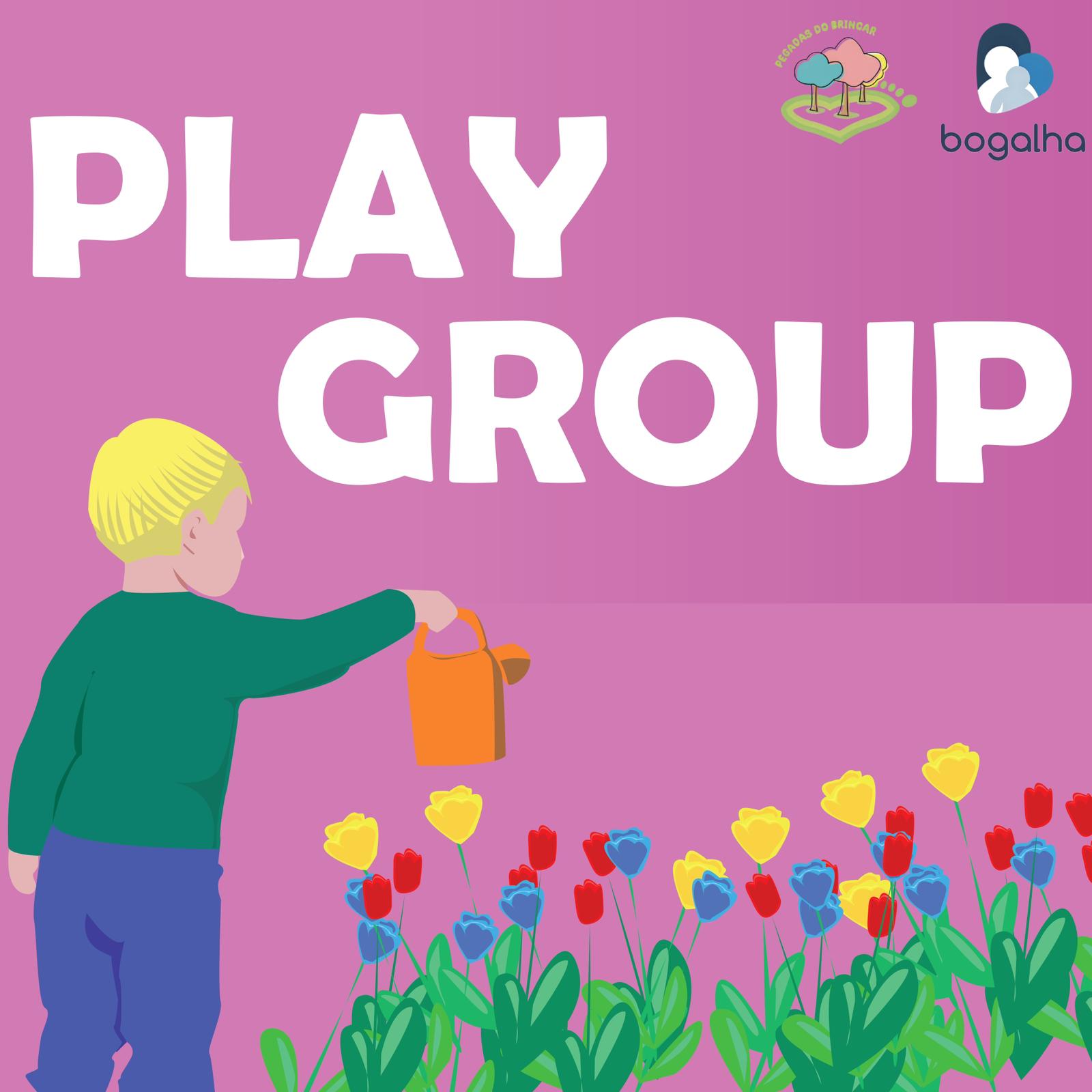 Child watering flowers, playgroup activity