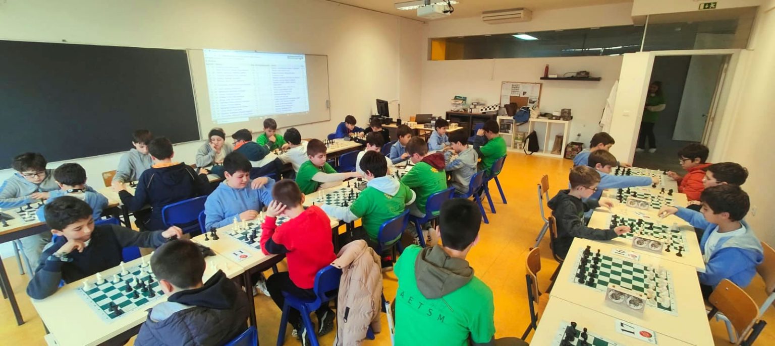 Preschool children engaged in a chess tournament