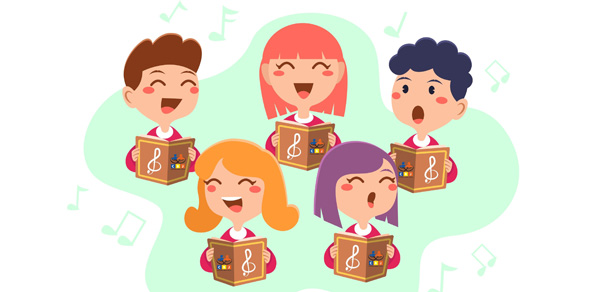 Children singing in a choir