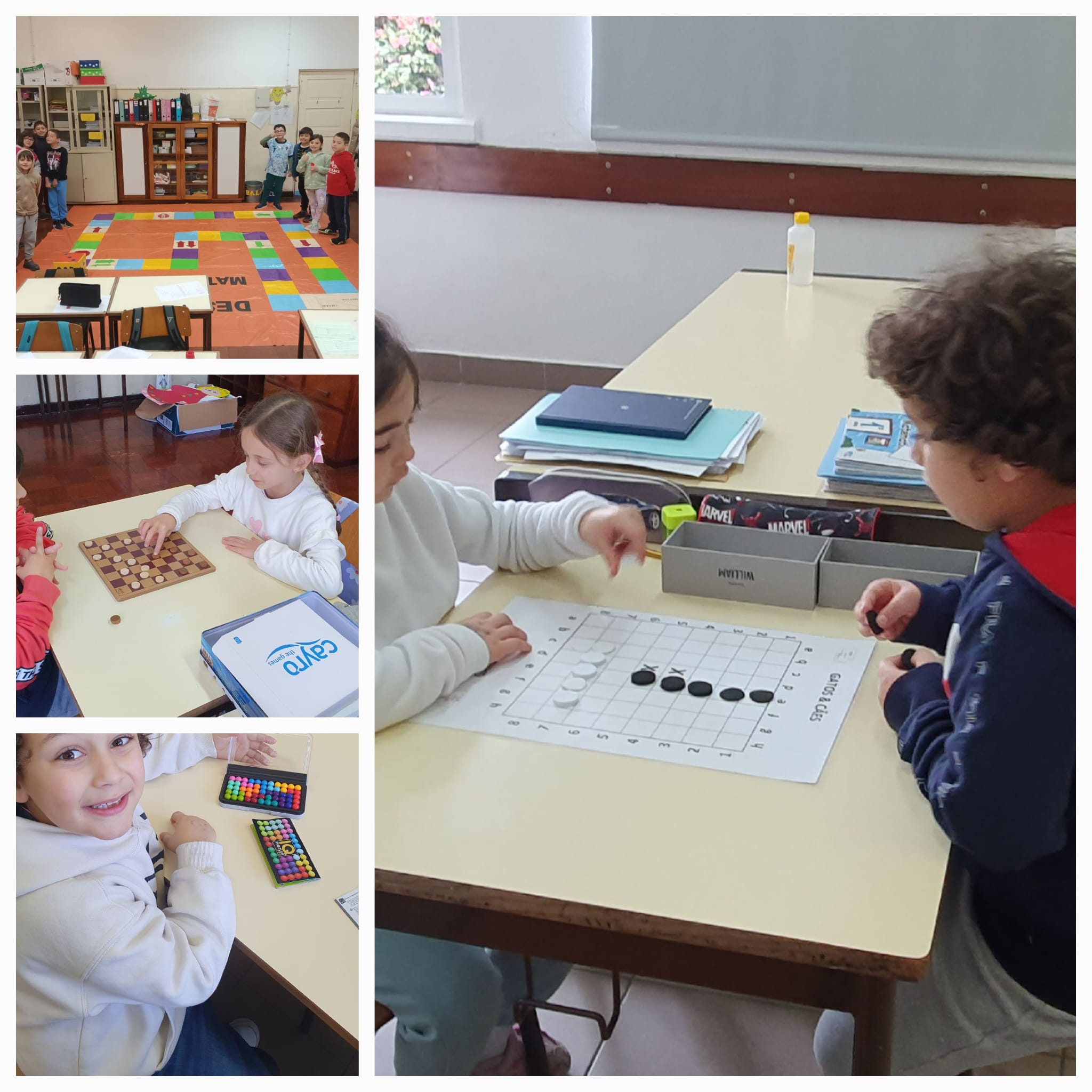 Preschool children engaged in various math games and activities during Math Week.