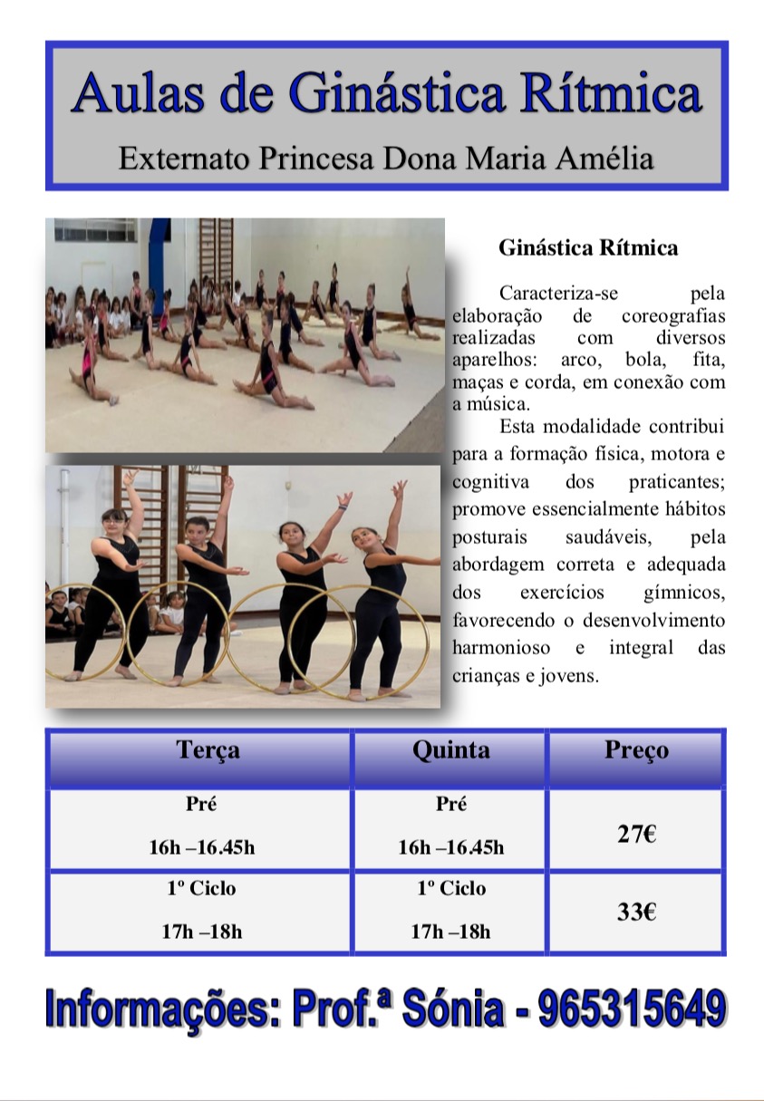 rhythmic gymnastics class at Externato Princesa Dona Maria Amélia preschool