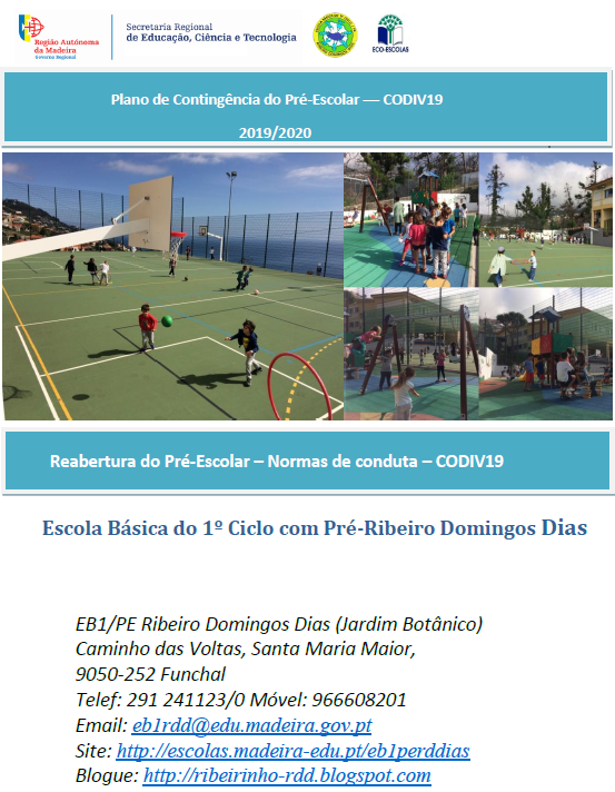 Preschool children playing outdoors at Ribeiro Domingos Dias school in Funchal, Madeira.