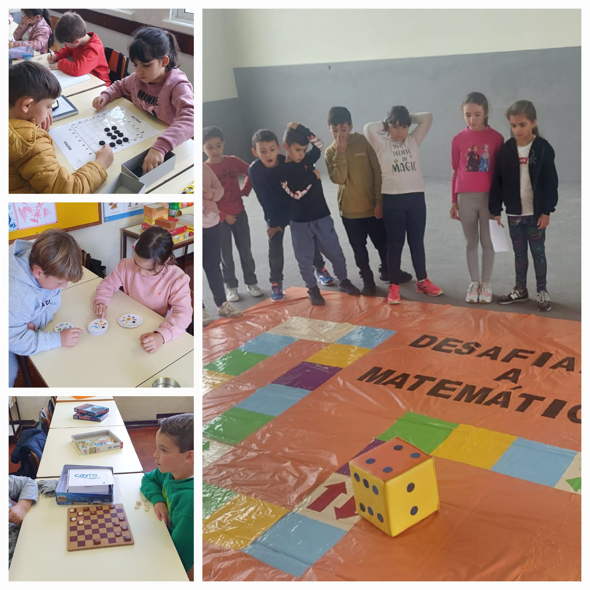 Preschool students playing math games