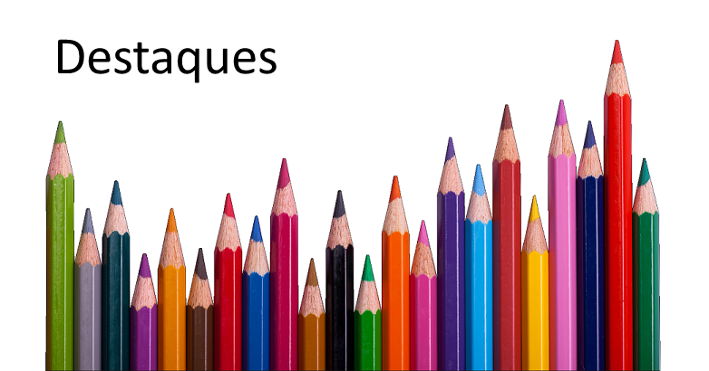 Colored pencils of different colors and heights
