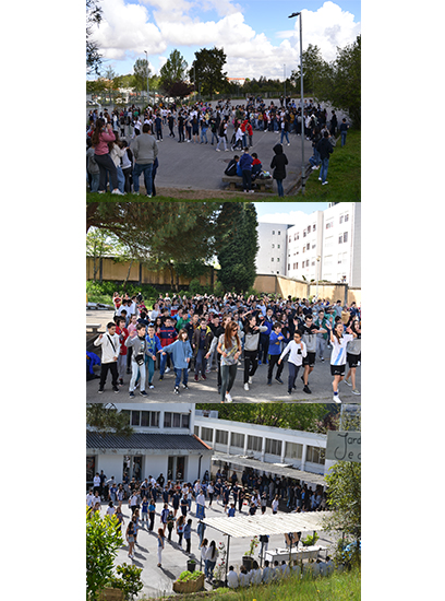 Escola Meninos students participating in a school event