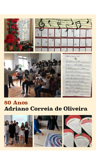 Students participating in a music class and other activities at Escola Meninos