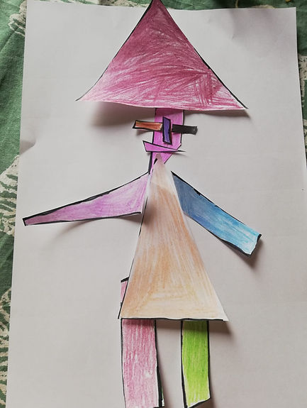 Child's colorful geometric art