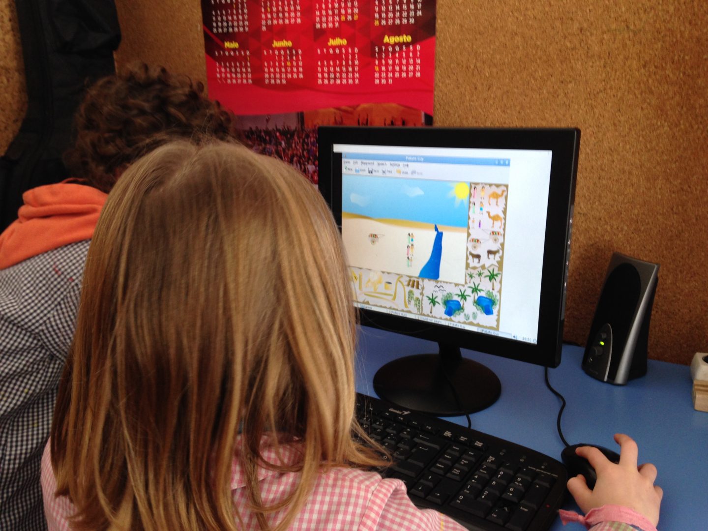 Preschool children using a computer for educational purposes